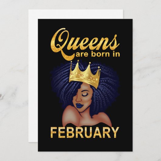 誕生日ギフト |クイーンズが2生まれ月に到着 シーズンカード (正面/裏面)