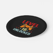 誕生日ギフト |レベル16のロック解除されたゲーマー ペーパープレート (アングル)