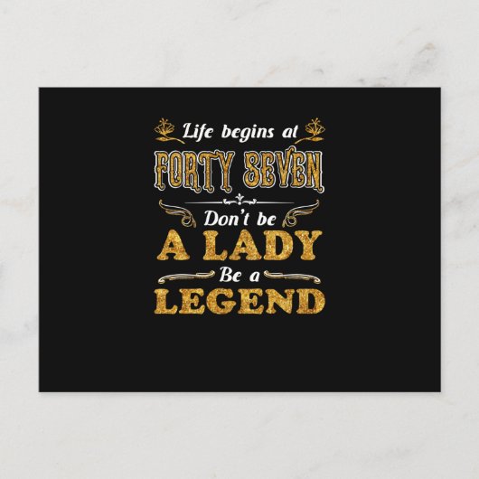 誕生日ギフト |人生は47歳から始まる ポストカード (正面)