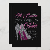 誕生日ギフト |女王が10月に生まれいた シーズンカード (正面/裏面)