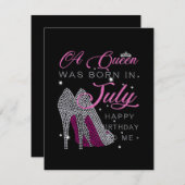 誕生日ギフト | 7月に女王が生まれた サンキューカード (正面/裏面)