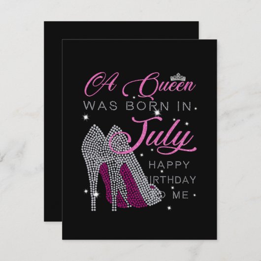 誕生日ギフト | 7月に女王が生まれた サンキューカード (正面/裏面)