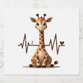 誕生日ギラフハートビートTシャツ 女性 男性 子供 スパークリングワインラベル (シングルラベル)