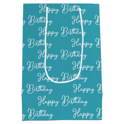 誕生日クイーンアンズレースインアクアメイソンジャー ミディアムペーパーバッグ (裏面)