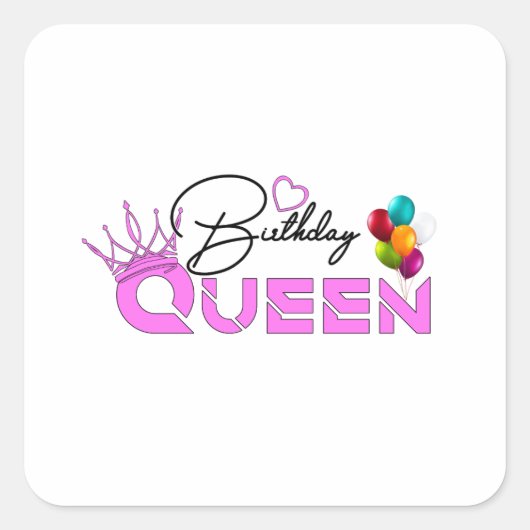 誕生日クイーンギフトのシール スクエアシール (正面)