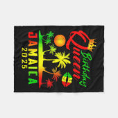 誕生日クイーンジャマイカガールズトリップ2025パーティー女性 フリースブランケット (正面(横))