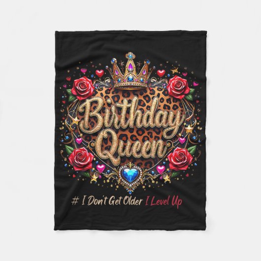 誕生日クイーン私は歳を取得しない私は可愛い誕生 フリースブランケット (正面)