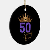 誕生日クイーン50 50歳の誕生日ヴィンテージクラウン セラミックオーナメント (右)