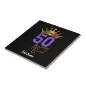 誕生日クイーン50 50歳の誕生日ヴィンテージクラウン タイル (側面)