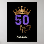 誕生日クイーン50 50歳の誕生日ヴィンテージクラウン ポスター (正面)