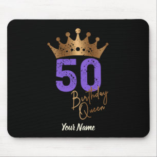 誕生日クイーン50 50歳の誕生日ヴィンテージクラウン マウスパッド