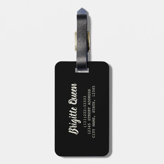 誕生日クイーン50 50歳の誕生日ヴィンテージクラウン ラゲッジタグ (裏面縦)