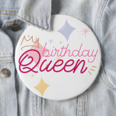 誕生日クイーン6"巨大なラウンド 缶バッジ (インサイチュ)