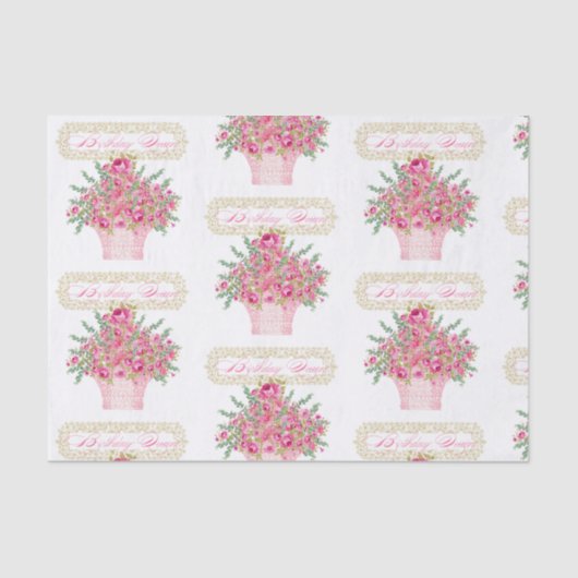 誕生日クイーン、ハッピーバースデーティッシュペーパー 薄葉紙 (正面)