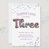 誕生日クッキーのケーキ3 招待状 (正面)