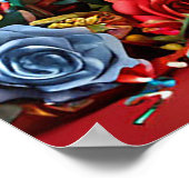 誕生日クマとケーキと風船 ポスター (角)