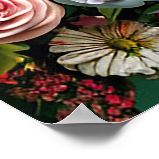 誕生日クマとケーキと風船 ポスター (角)