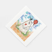 誕生日クマとブラックバードナプキン スタンダードランチョンナプキン (角)