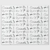 誕生日クラシックアイコン色シート ラッピングペーパー (フラット)