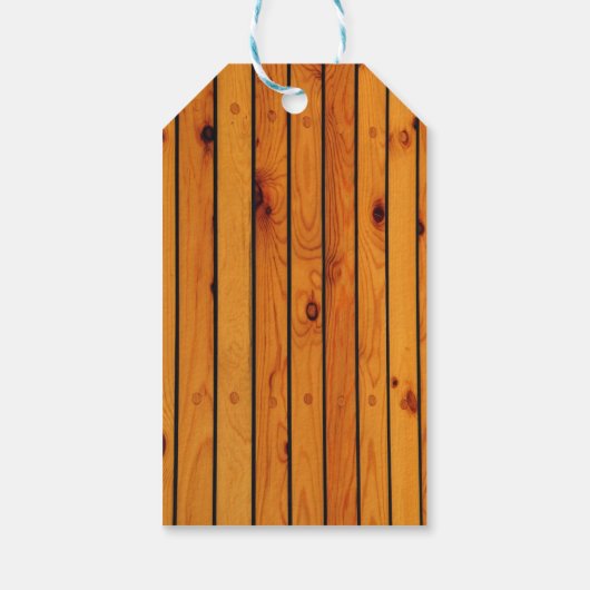 誕生日クラシック茶色の木製の造船機 ギフトタグ (裏面)