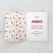 誕生日クリケットプレーパーソナライズされたヤー カード (内部)