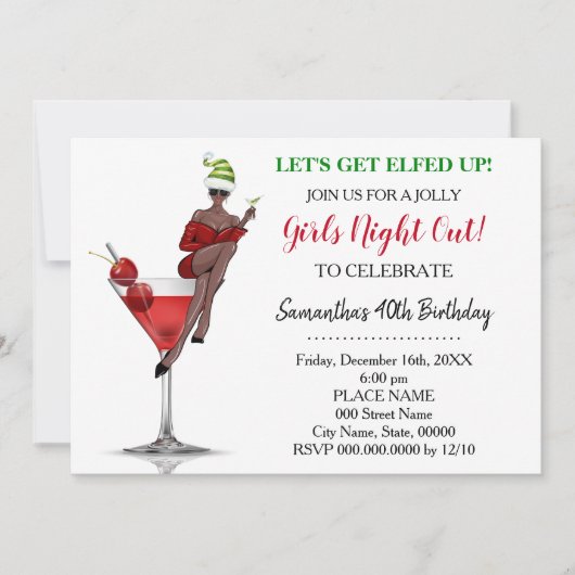 誕生日クリスマスの夜、お祭り騒ぎになろう 招待状 (正面)