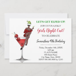 誕生日クリスマスパーティー　Let's Get Elfed Up 招待状