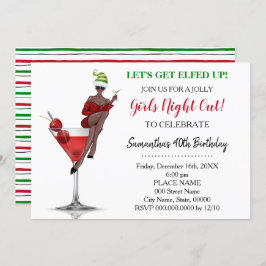 誕生日クリスマスパーティー　Let's Get Elfed Up 招待状