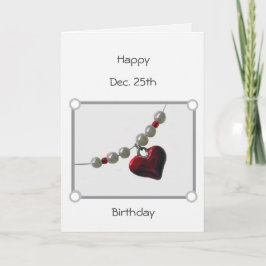 誕生日クリスマスビーズハートホリデーカード シーズンカード