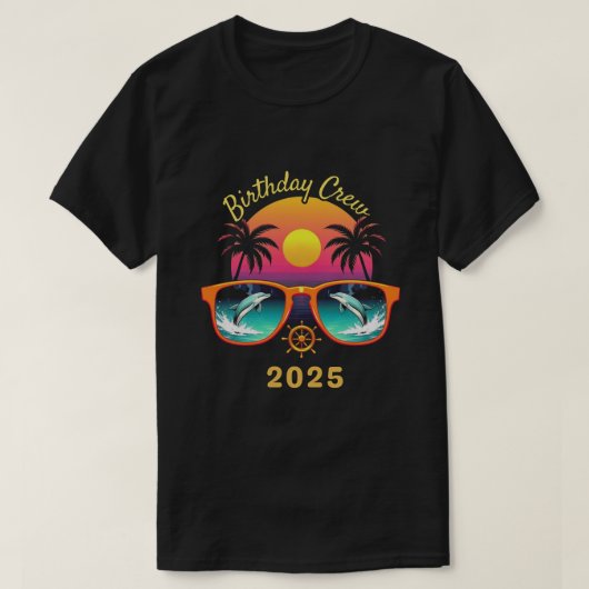 誕生日クルーおもしろいクルーズギフト2025レトロ Tシャツ (デザイン正面)