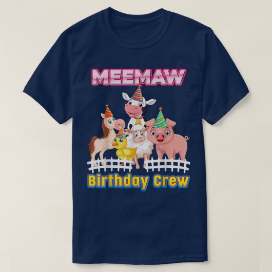 誕生日クルーのミームー農家動物Ma Tシャツ (デザイン正面)
