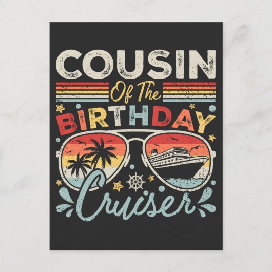 誕生日クルーザーのいとこ バケーション ポストカード (正面)