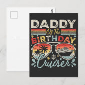 誕生日クルーザー旅行のパパ ポストカード (正面/裏面)