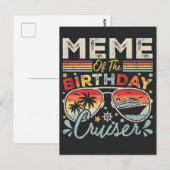 誕生日クルーザー旅行のミーム ポストカード (正面/裏面)