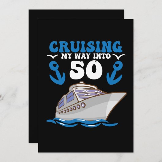 誕生日クルージングマイウェイ50へ 招待状 (正面/裏面)