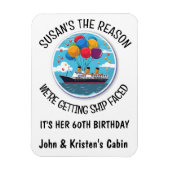 誕生日クルーズおもしろいグルーパーソナライズされたプ マグネット (縦)