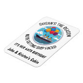 誕生日クルーズおもしろいグルーパーソナライズされたプ マグネット (左側)