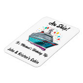 誕生日クルーズおもしろいグルーパーソナライズされたプ マグネット (左側)