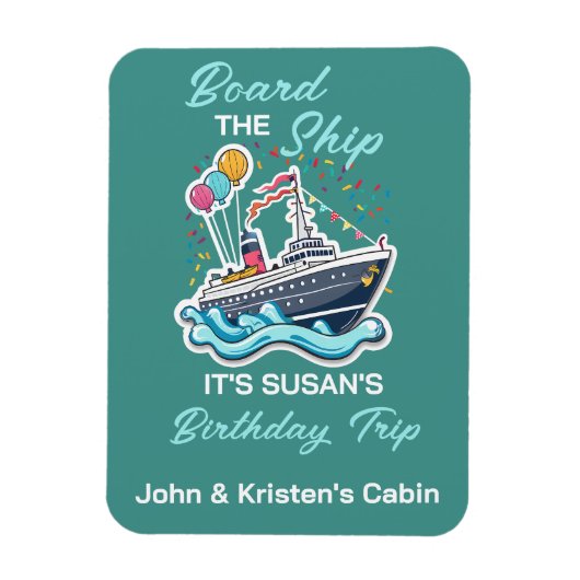 誕生日クルーズおもしろいグループボパーソナライズされたード マグネット (縦)