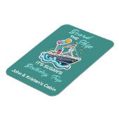 誕生日クルーズおもしろいグループボパーソナライズされたード マグネット (左側)