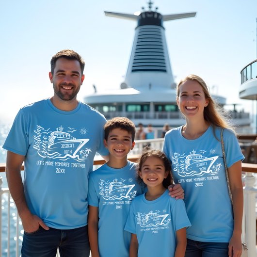 誕生日クルーズと名前をカスタムする&誕生日年 Tシャツ