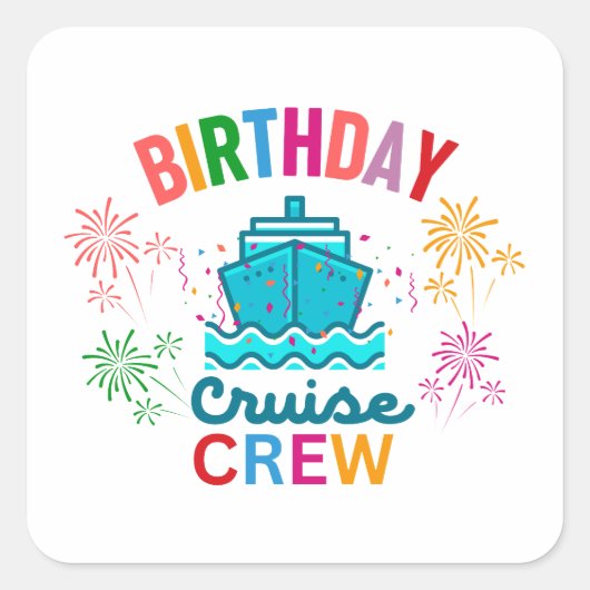 誕生日クルーズクルー スクエアシール (正面)