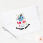 誕生日クルーズグループカスタムアンカー ラウンドシール (封筒)