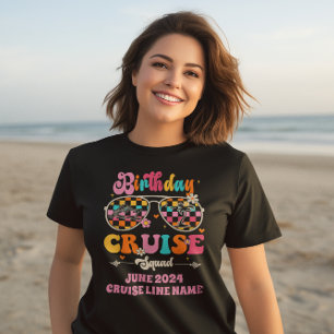 誕生日クルーズスクワッドレトロサングラス Tシャツ