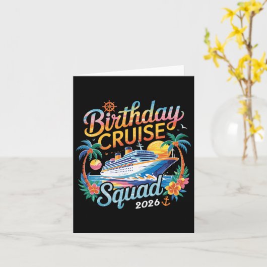 誕生日クルーズスクワッド2026ファミリークルーズバケーション カード (黄色い花)