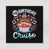 誕生日クルーズバケーションクルーズ旅行 スクエア名刺 (裏面)