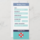 誕生日クルーズボーディングパスチケット 招待状 (裏面)