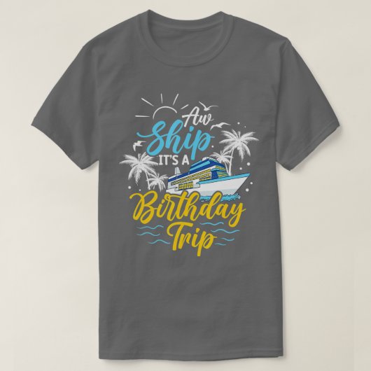 誕生日クルーズボート航海ラグジュアリーコーストモード Tシャツ (デザイン正面)