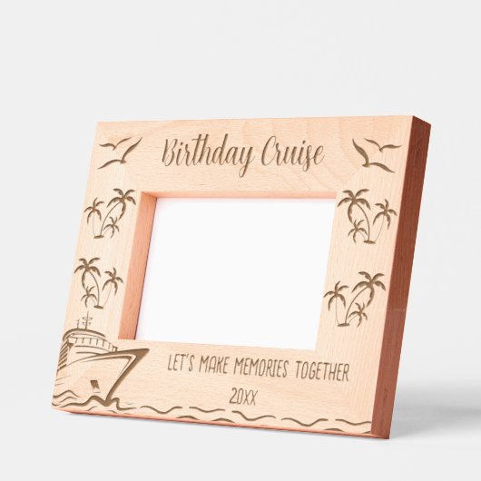 誕生日クルーズ一緒に思い出をつくろう レーザー彫刻フレーム (左)