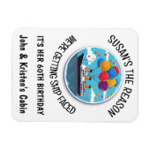 誕生日クルーズ面白グループパーソナライズド マグネット (横)